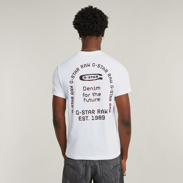 送料込★G-Star★Back Gr Arch Tシャツ Back Graphic Arch T-Shirt | White | G-STAR® PL
