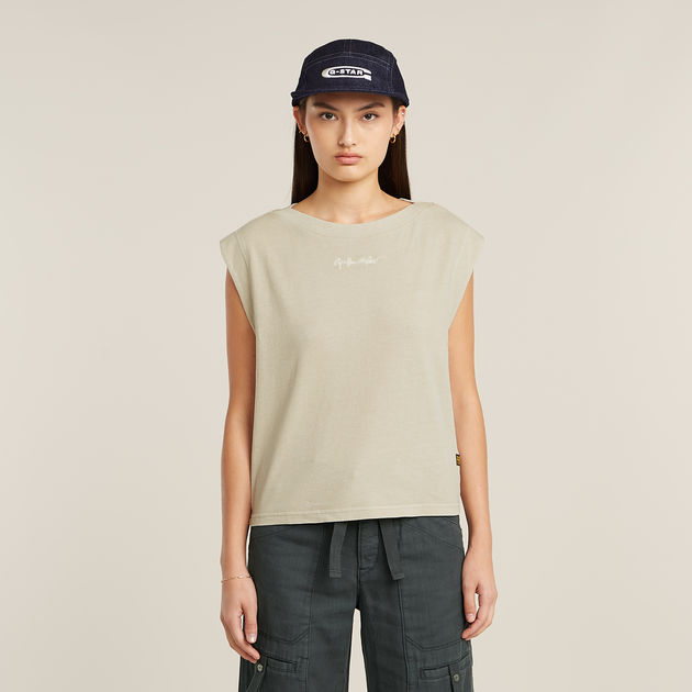 G-STAR RAW (ジースターロゥ) MINI G-SCRIPT LOGO OVERDYED TOP (ミニ ジースクリプト ロゴ オーバーダイ トップ) サステナブル レギュラーフィット 半袖Tシャツ g-star-mini-g-script-logo-