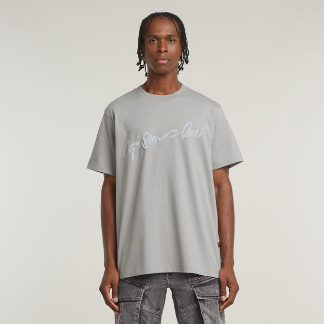 送料込★G-Star★G-Script R T Tシャツ Flock G-Script Loose T-Shirt | Grey | G-STAR® US