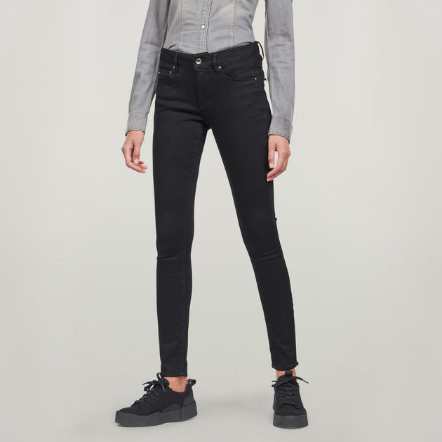 Midge Zip Mid Skinny Jeans | Black | G-STAR® US