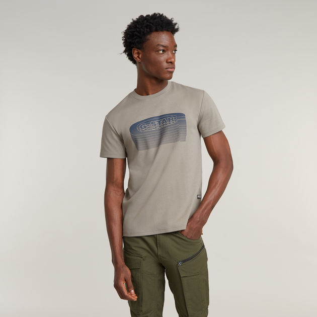 Stacked Old Skool Logo T-Shirt | Beige | G-STAR® US