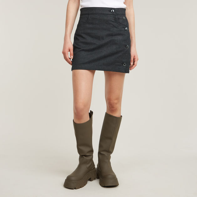 【Oheshio】 TWO WAY BUTTON SKIRT 2色 OHESHIO | TWO WAY BUTTON SKIRT, WHITE - 스타일리시한 디자인