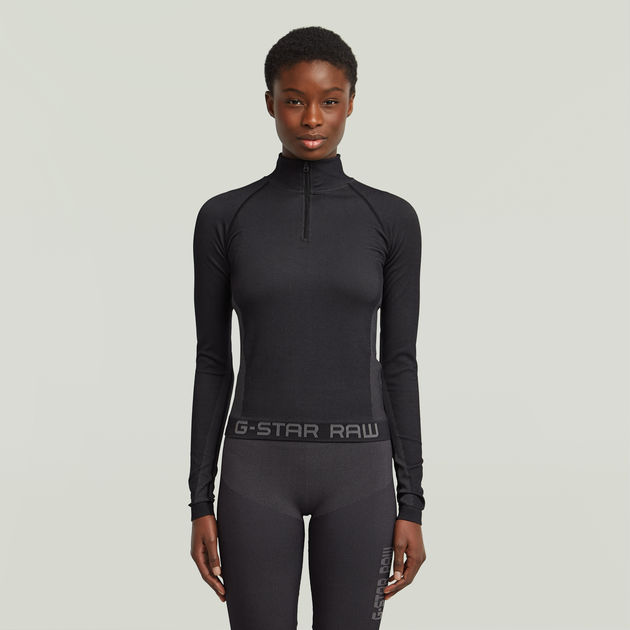 Seamless Zip Top | Black | G-STAR® CZ