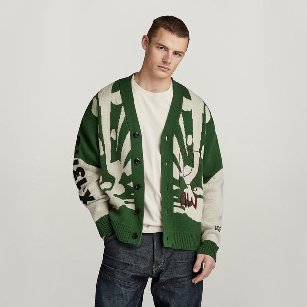 Holiday Loose Knitted Cardigan | Green | G-STAR® US