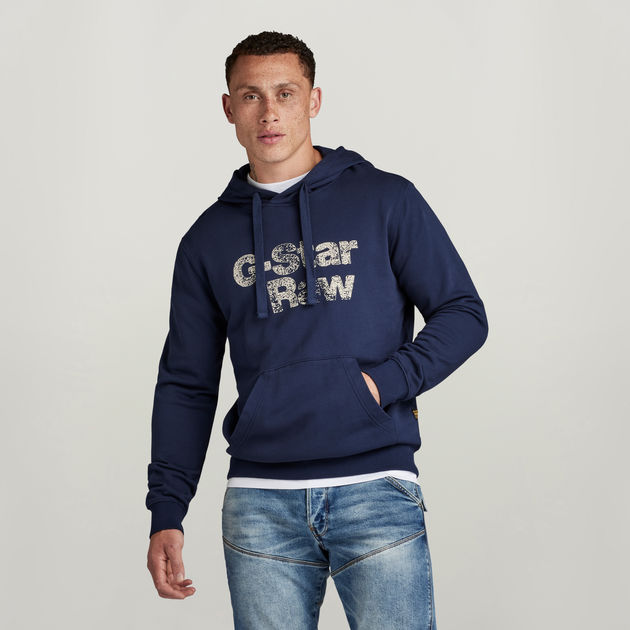Painted Graphic Hoodie | Dark blue | G-STAR® US