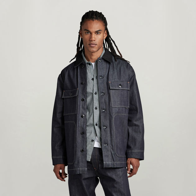 Unisex Premium Chore Evergreen Jacket | Dark blue | G-STAR® ZA