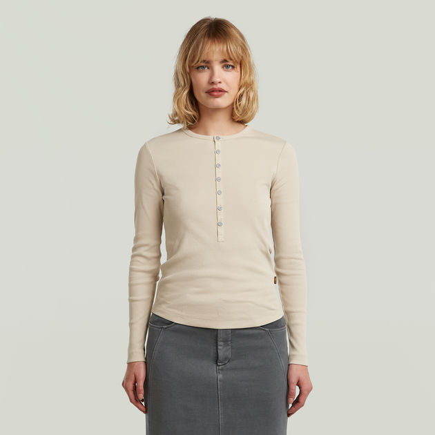 Henley Slim T-Shirt | ベージュ | G-STAR® JP