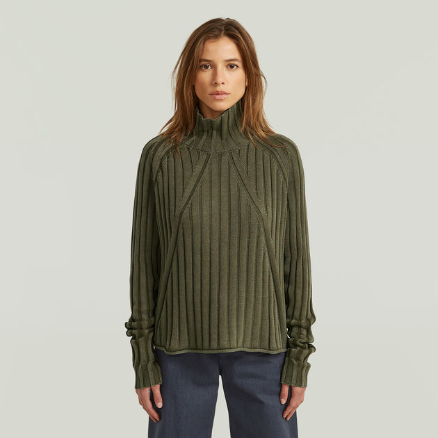 Washed Loose Turtle Knit | Green | G-STAR® US