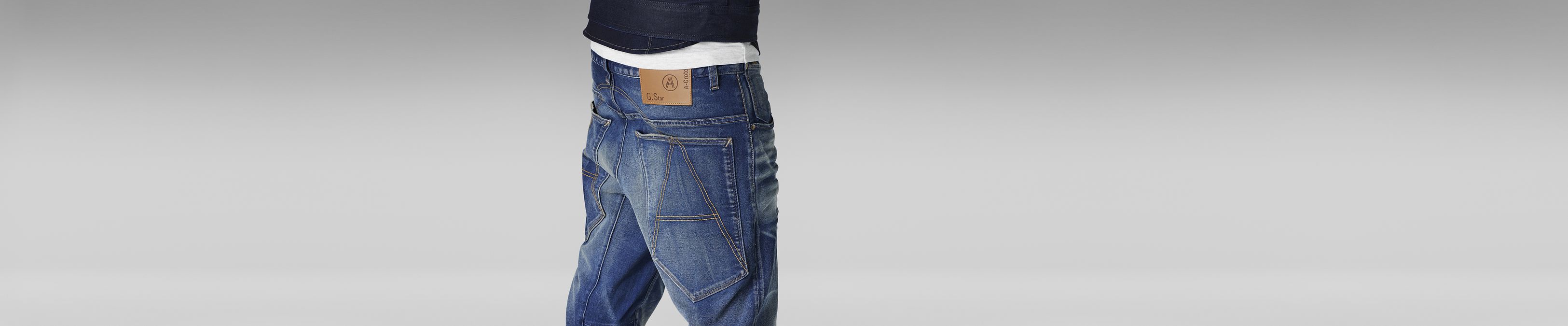 g star a crotch tapered jeans