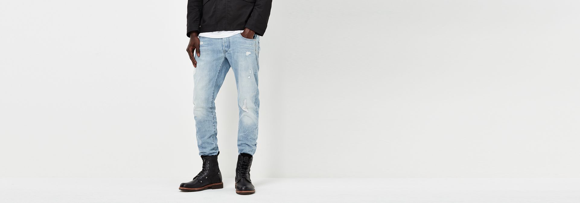 3301 slim jeans light aged