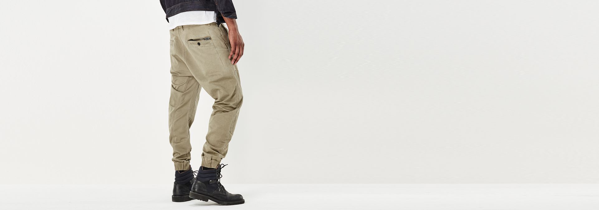 Bronson Zip Tapered Cuffed Chino Khaki/Dune GStar RAW®