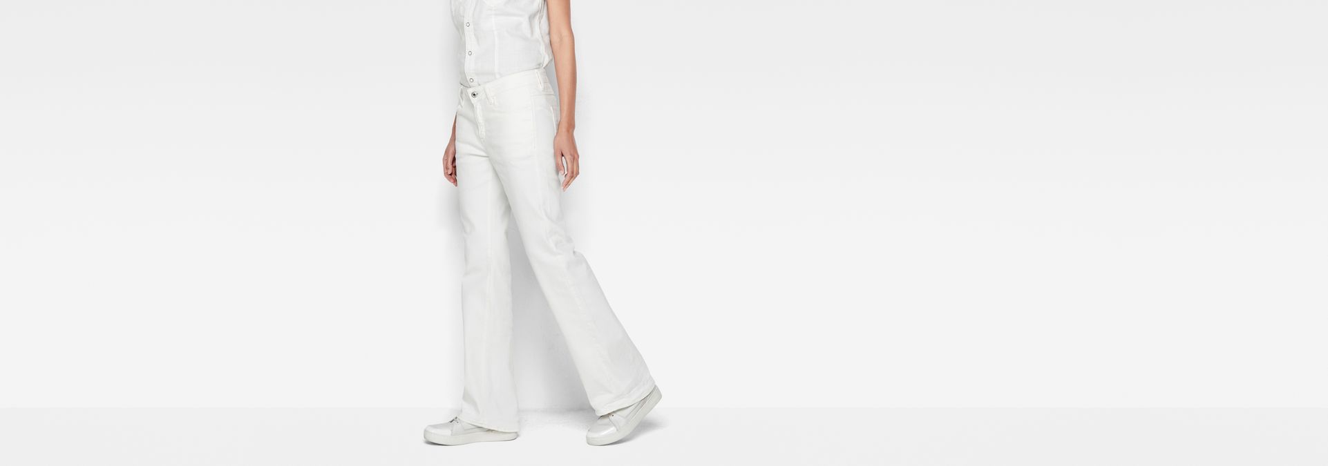 witte flared jeans