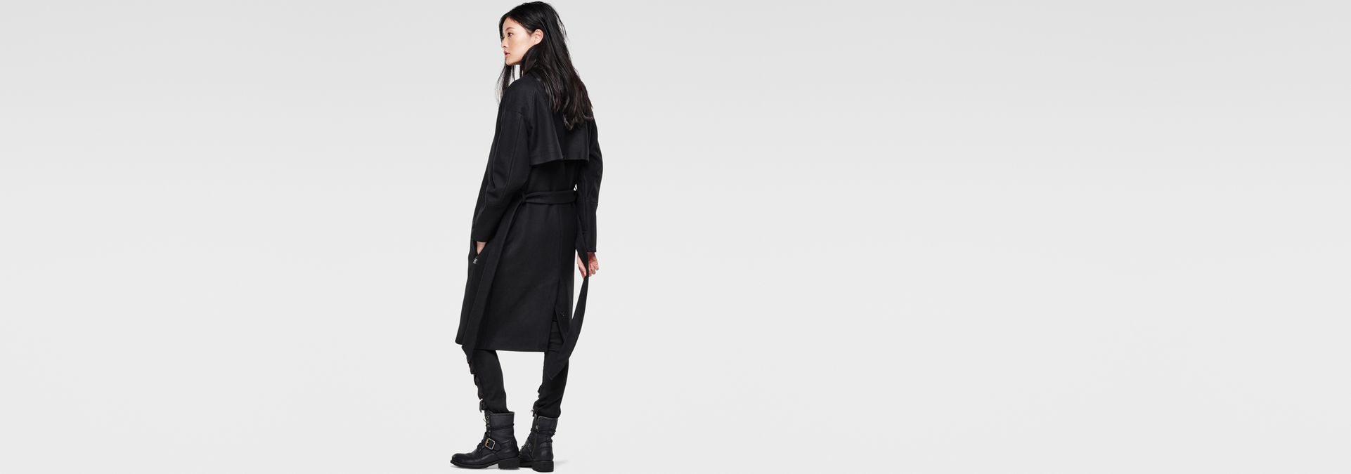 Minor Wool Slim Trench Black G STAR
