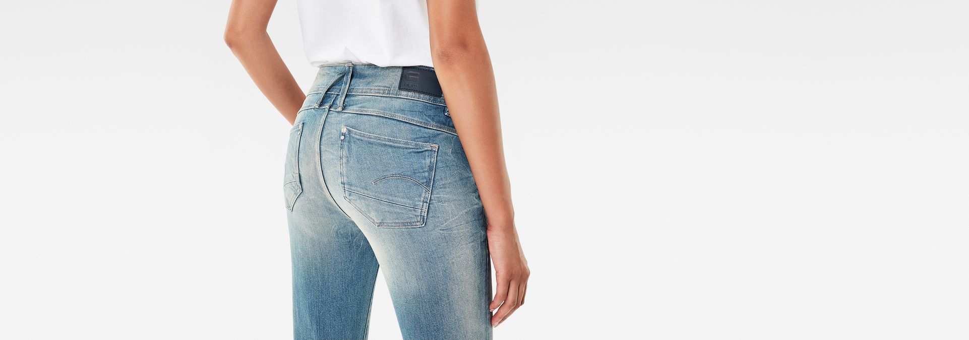 g star lynn mid skinny light aged