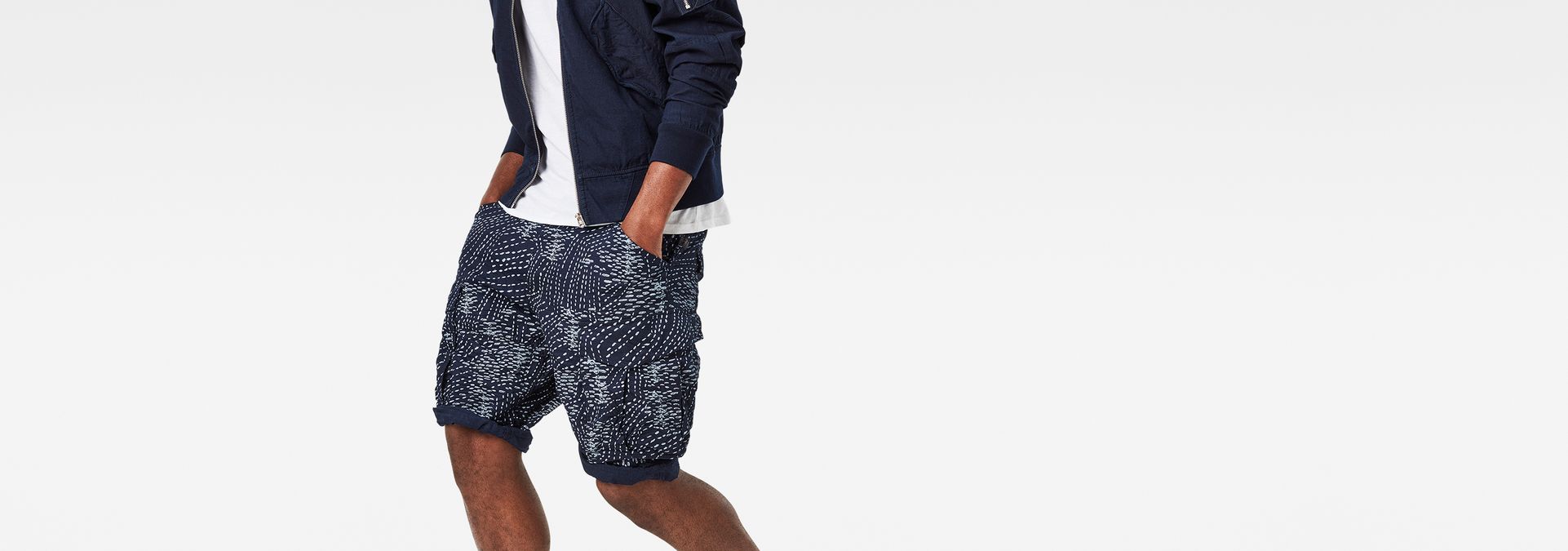 dark blue cargo shorts