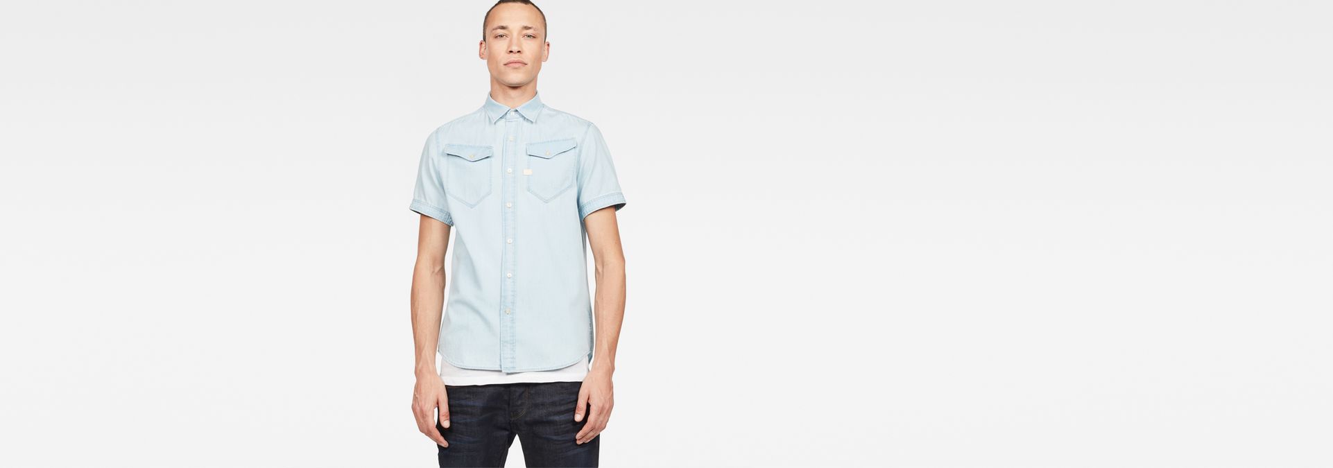 baby blue g star shirt