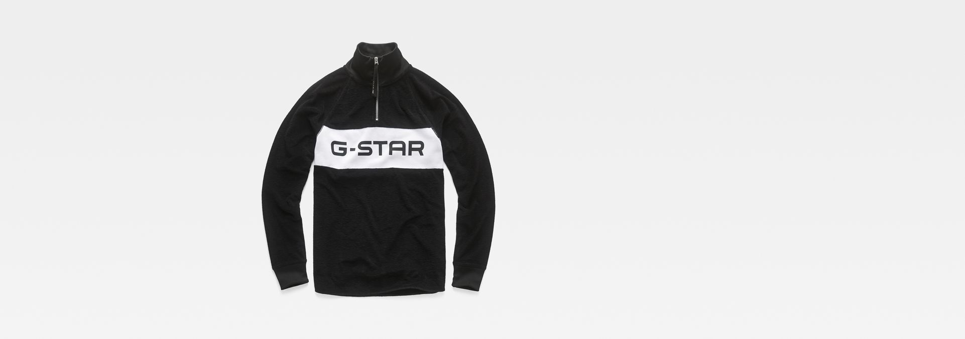 Jirgi S Half Zip Logo Sweater Dark Black G Star Raw