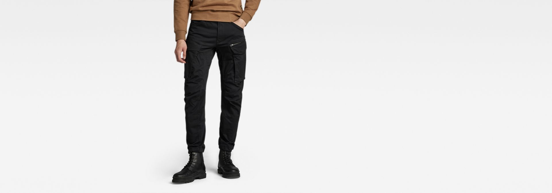 g star raw rovic tapered trousers black