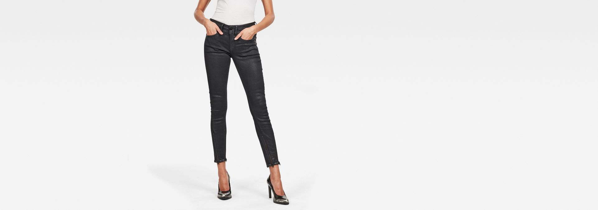 G-Star Lynn Pl Zip Ak Skinny Wmn New Women's Jeans Trousers New Leggings Black 
