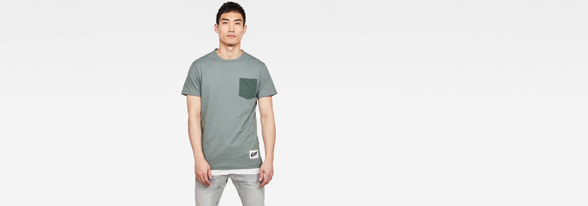 G-STAR RAW Contrast Pocket Straight Camiseta para Hombre 