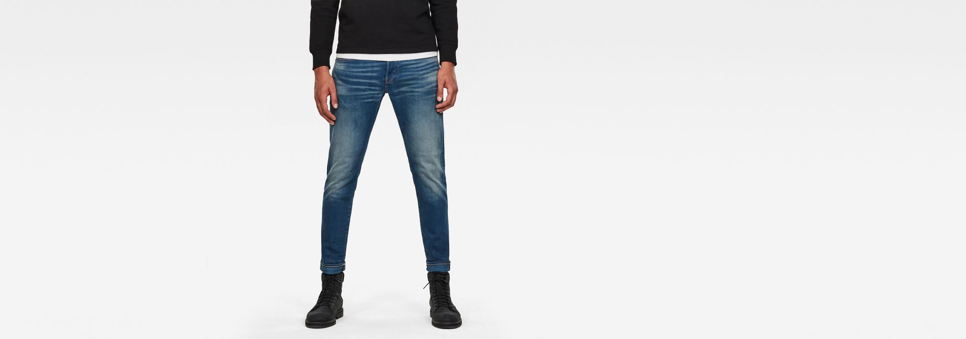 G-Star Raw 3301 Slim Medium Aged W36 L34  Mens Blue Hydrite Denim Jeans 