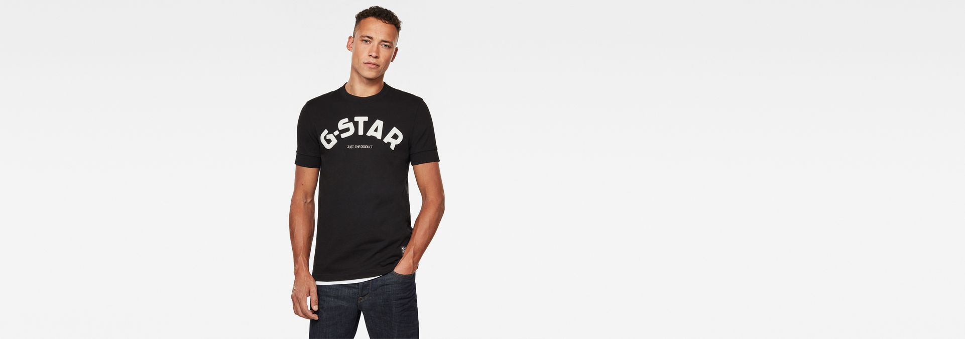 Felt Applique Logo Slim TShirt Black GStar RAW®