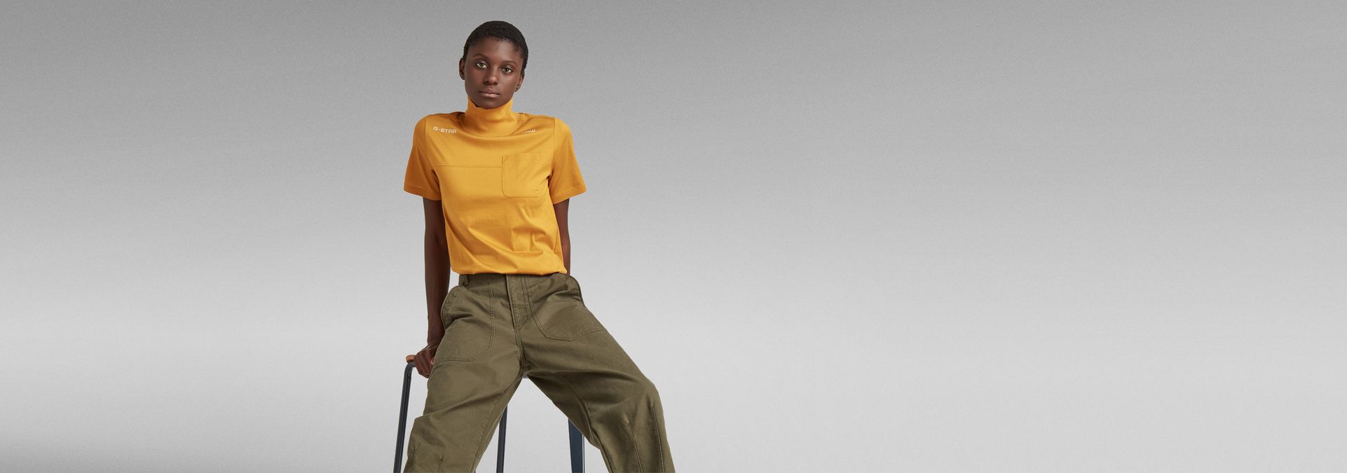 Mock Neck Pocket Top | Yellow | G-Star RAW®