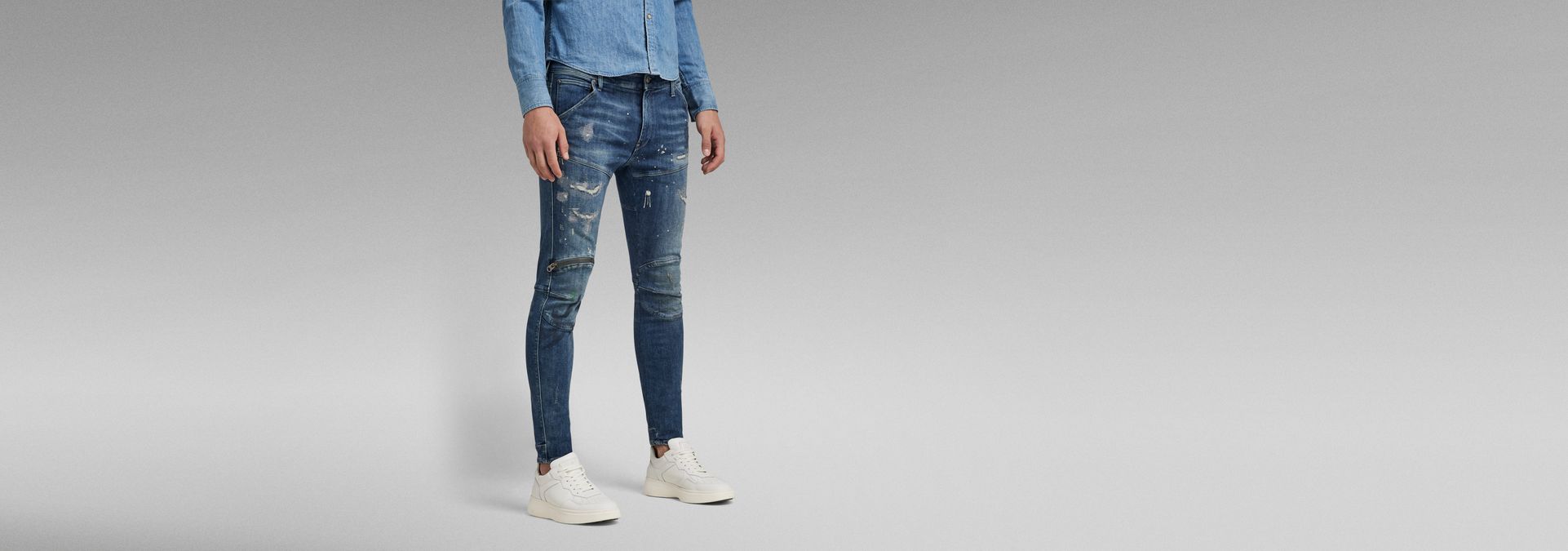 | Grey Zip Skinny Jeans 5620 Knee | RAW® US 3D G-Star