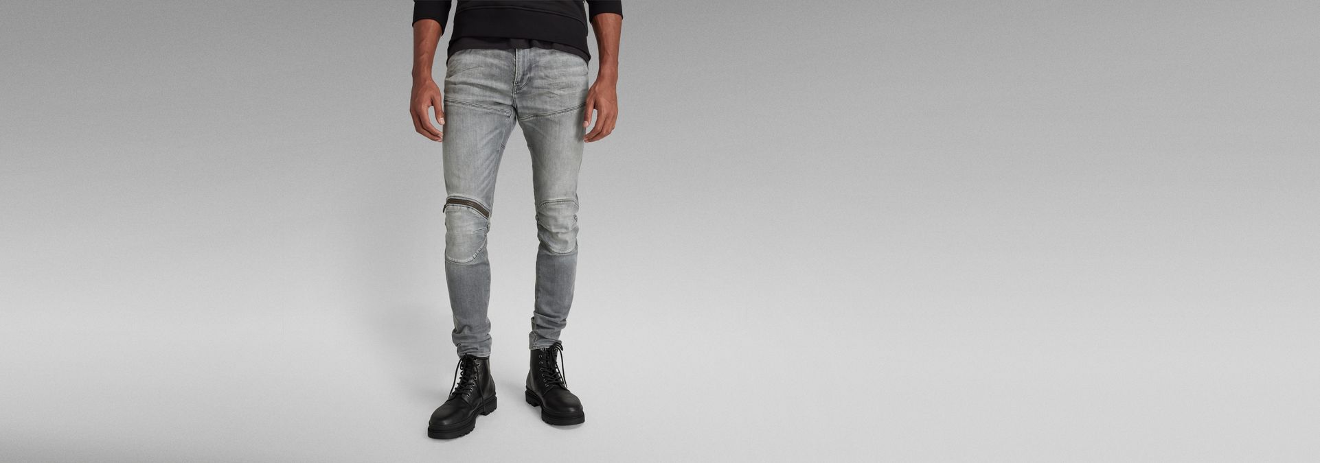RAW® Zip Jeans Grey Knee Skinny 3D US 5620 | G-Star |
