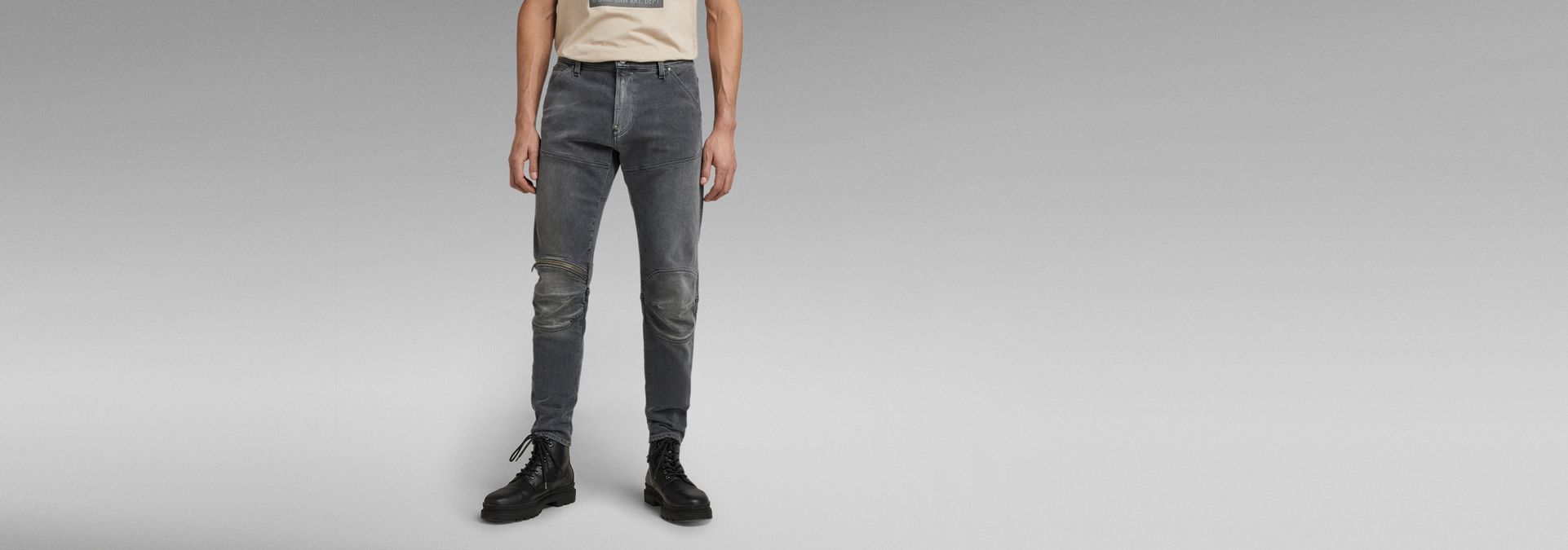 5620 3D Zip | G-Star Grey Jeans RAW® US Skinny | Knee