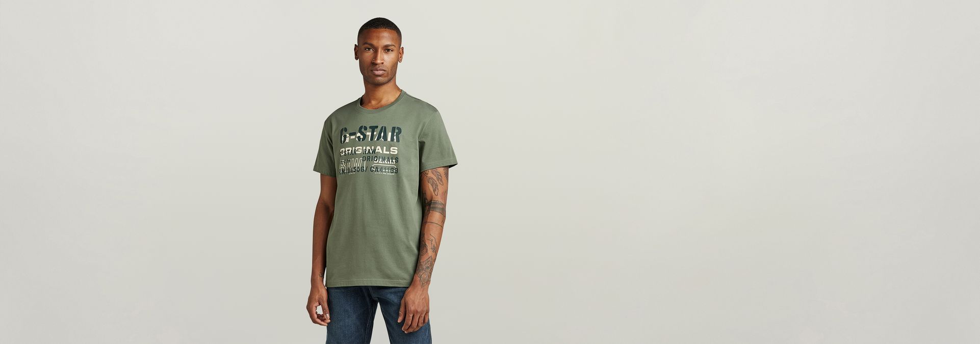 T shirt Stencil Originals Vert G Star RAW®