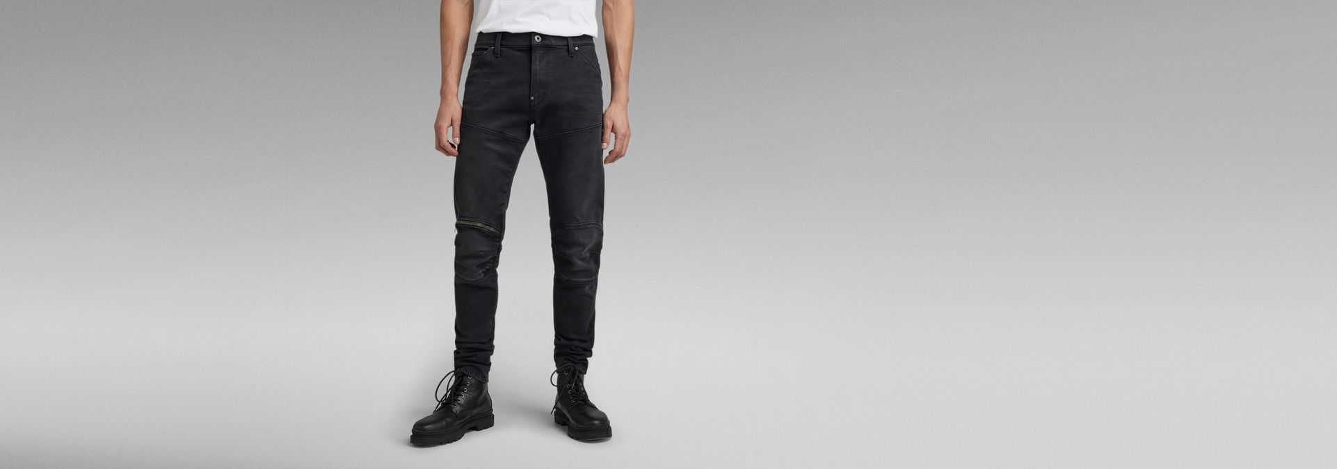 5620 3D Zip Knee Skinny Jeans | Black | G-Star RAW® US