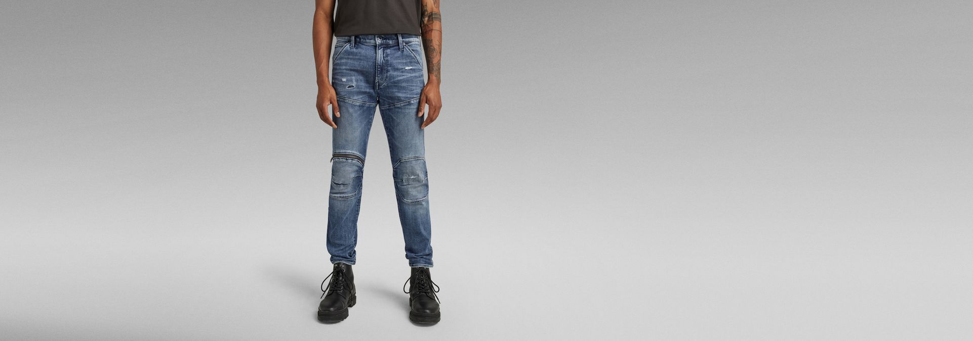 5620 3D Zip Knee Skinny Jeans | Medium blue G-Star RAW® US