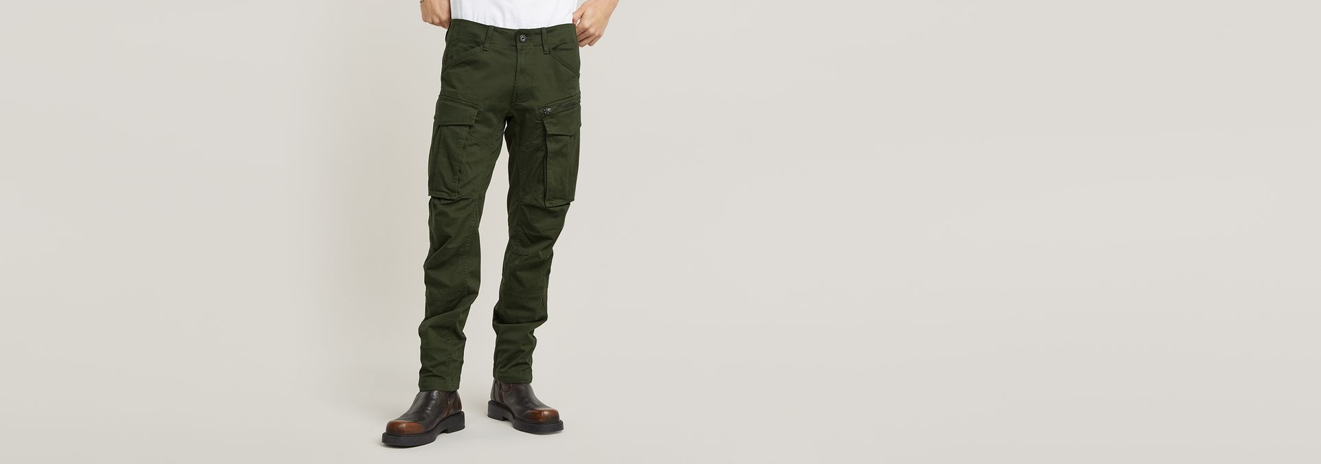 Homme Vêtements Pantalons décontractés Rovic 3d tapered pants Coton G-Star RAW pour homme en coloris Vert élégants et chinos Pantalons casual 