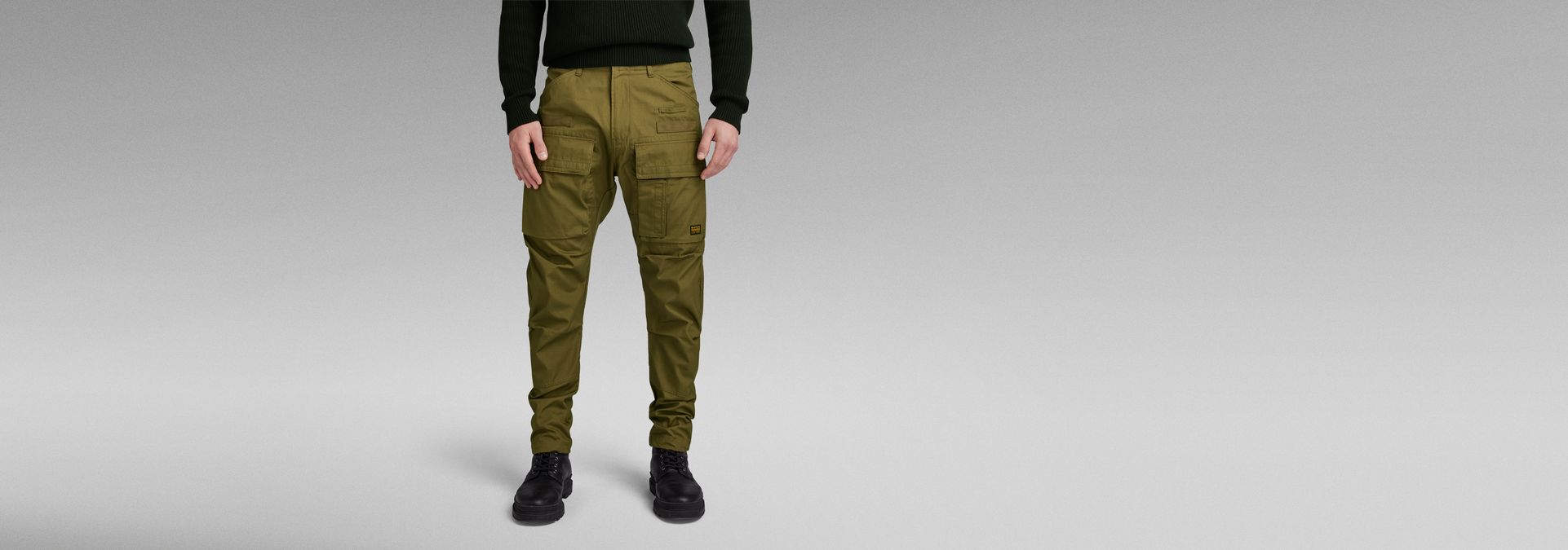 G-Star Mens Rovic Zip 3D Regular Tapered Cargo Pants D02190-5126-6059 Dark  Bronze Green | Premium Lounge NY
