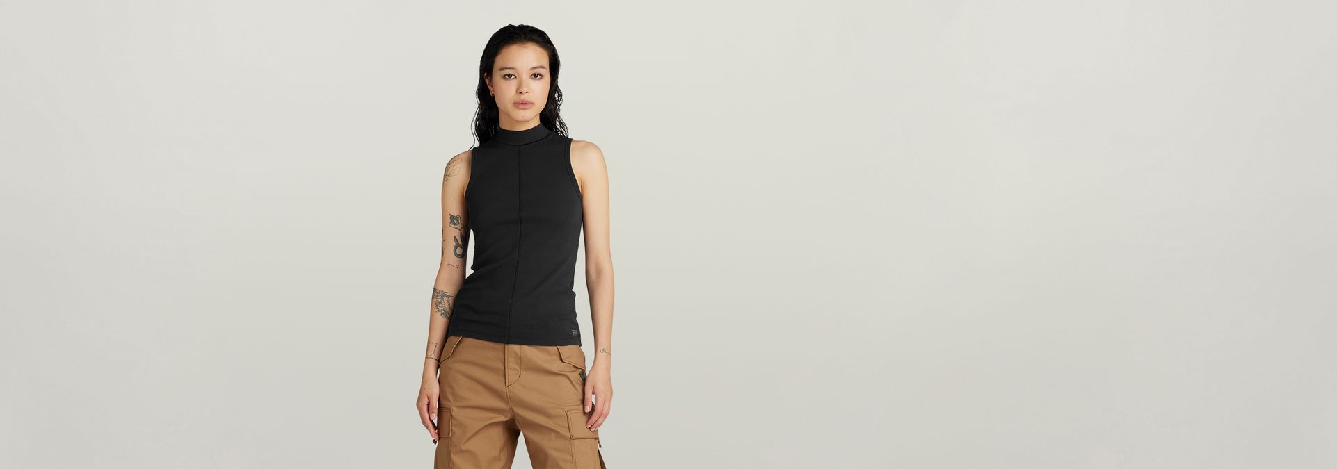g star rib mock slim top