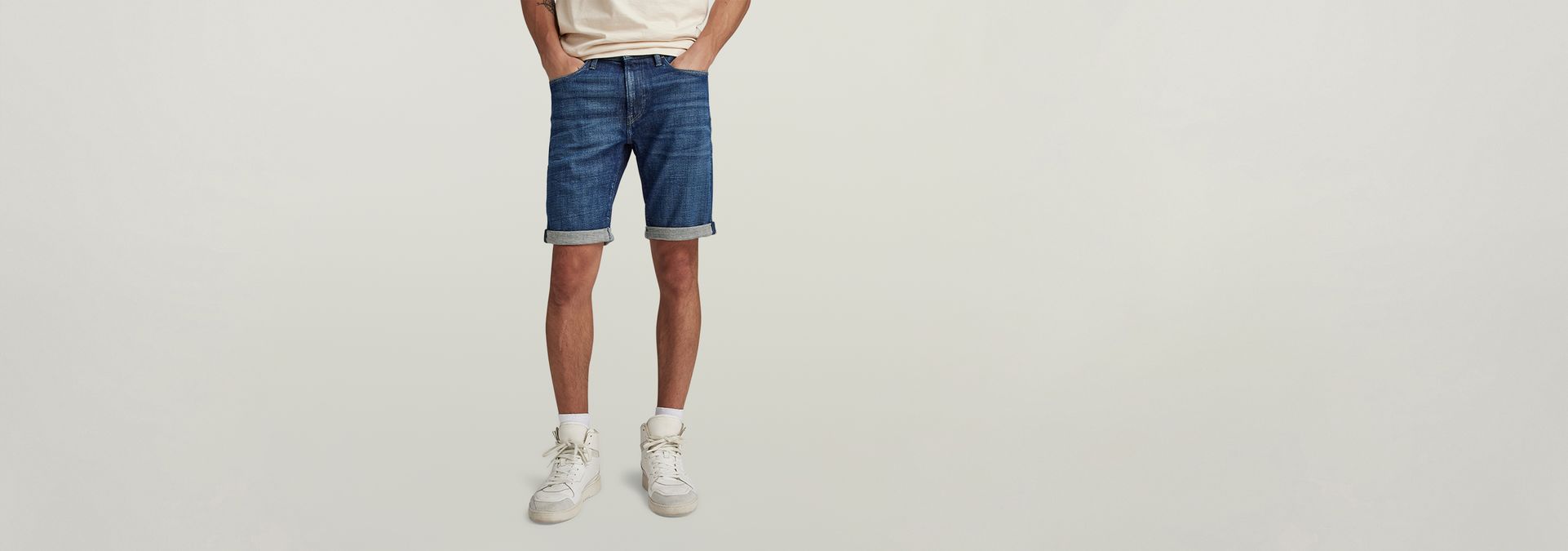Short 3301 Slim Denim Gris G Star RAW FR