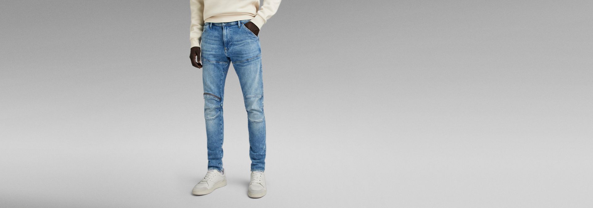 5620 3D Zip Knee Skinny Jeans | ブラック | G-Star RAW® JP