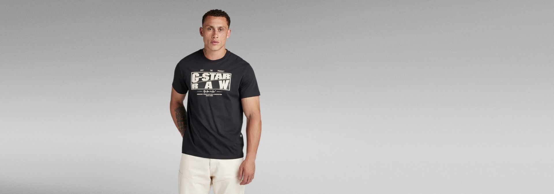 G-Star US Logo T-Shirt | RAW® | Oblique Black