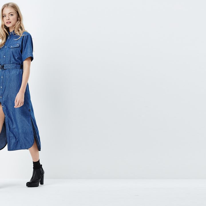 Tacoma Maxi Dress Medium blue G STAR NZ