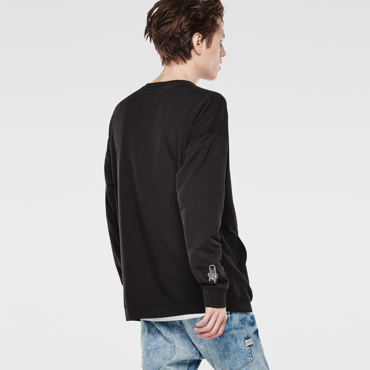 Raw black hoodie top