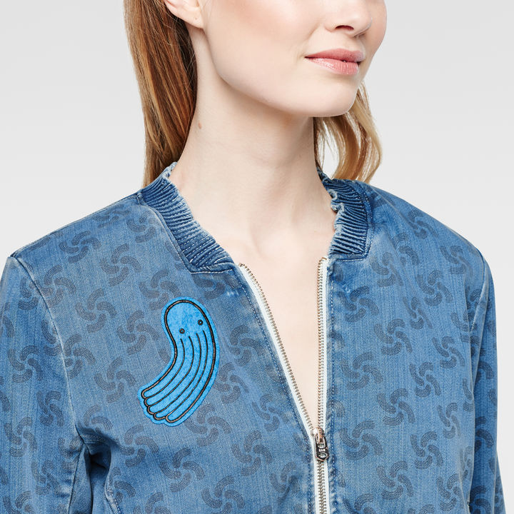 Raw For The Oceans Cropped Bomber Light blue G STAR AU