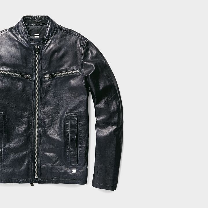 Mower Leather Jacket Dark blue G STAR TH