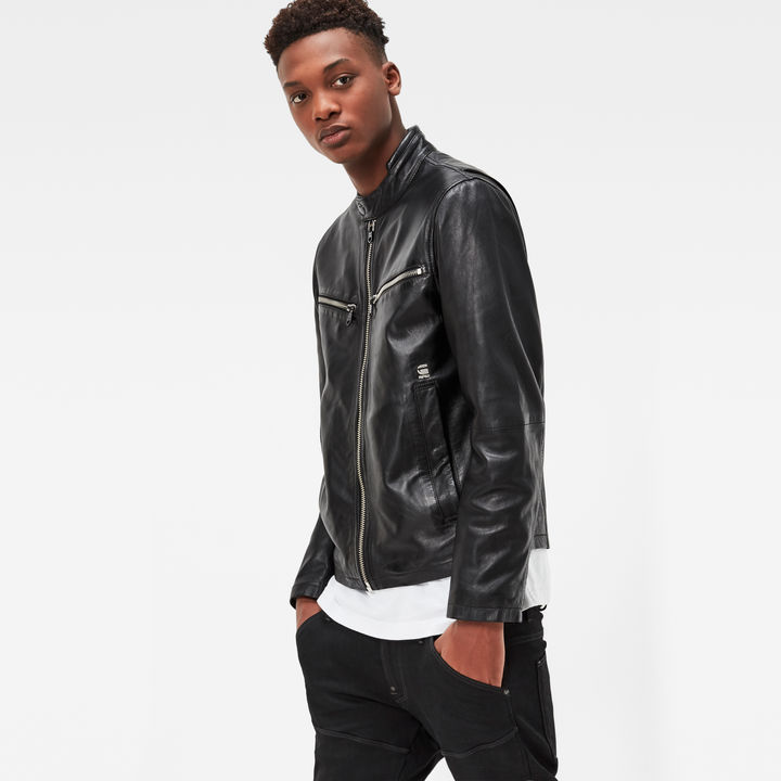 G star mower leather jacket store