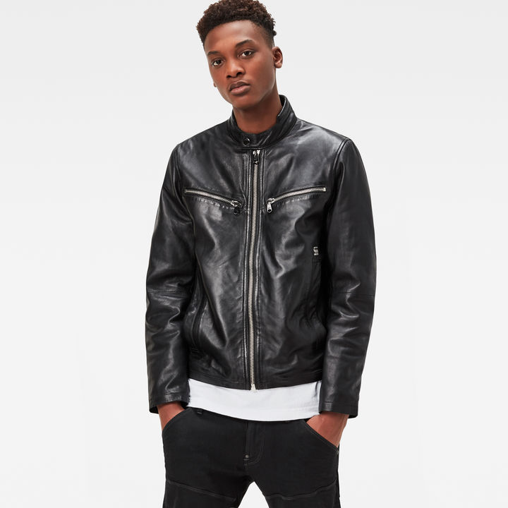 Mower Leather Jacket Black G STAR US