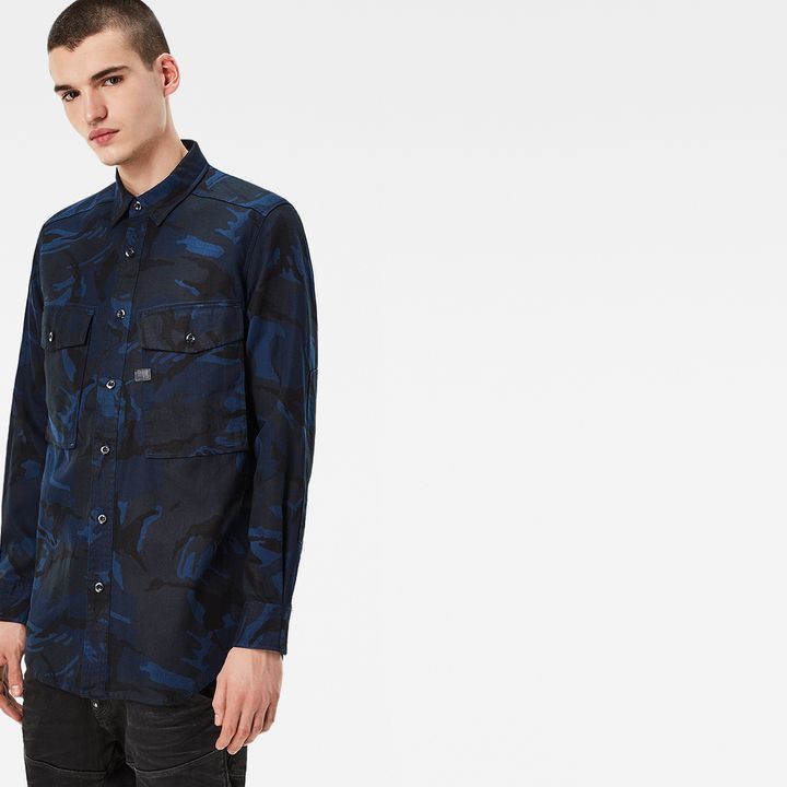 Type C Straight Long Shirt | Medium blue | G-STAR® US