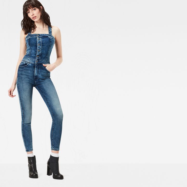 Lynn Pinafore Jumpsuit Medium blue G STAR US