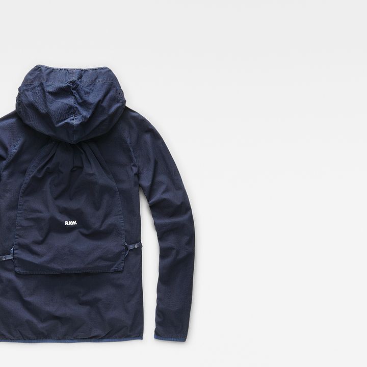 Strett Hooded Gymbag Jacket Dark blue G STAR NZ