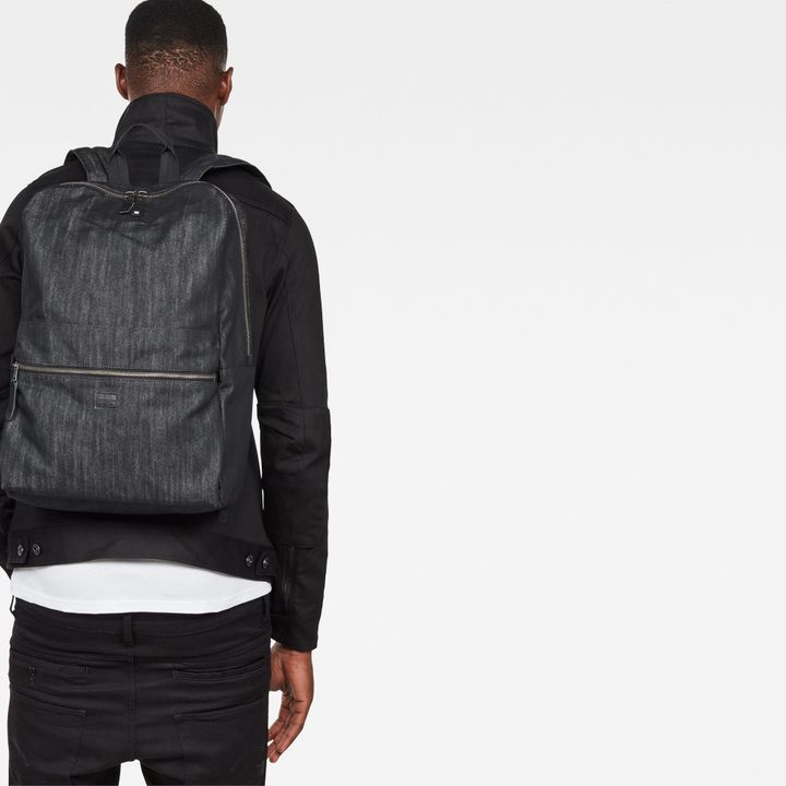 Black denim backpack clearance