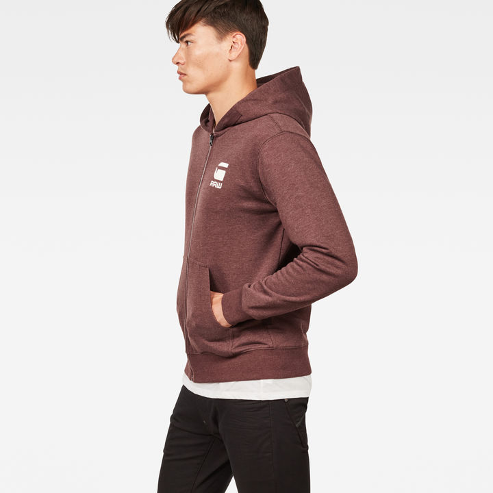 Doax Hooded Zip Thru Sweater Purple G STAR SA